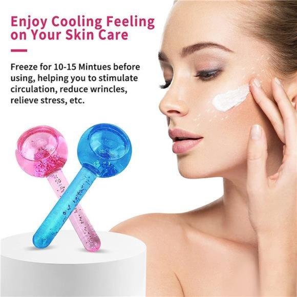 Ice Roller for Face, 2 PCS Ice Globes for Facials Massager, Freezer Safe - Picture 5 of 6